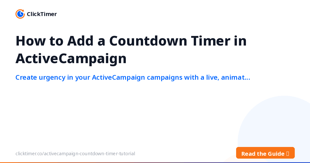 Comment ajouter un compte à rebours dans ActiveCampaign
