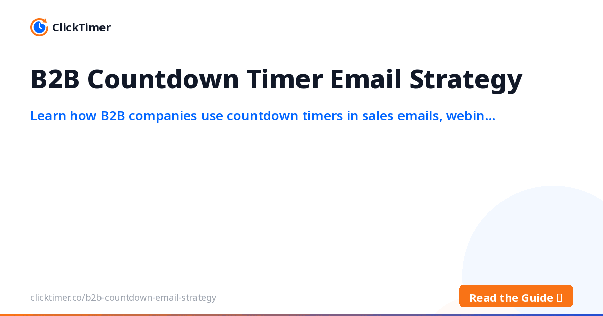 Stratégie e-mail B2B avec compte à rebours