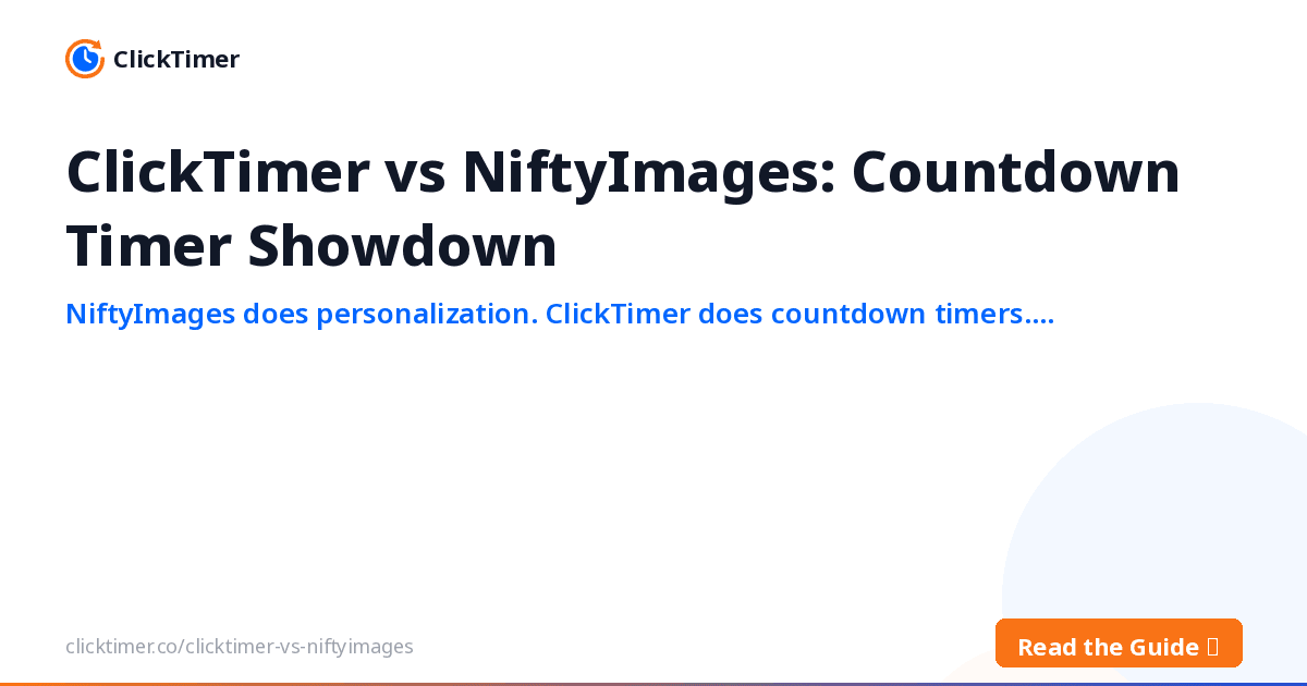 ClickTimer vs NiftyImages : le match des comptes à rebours