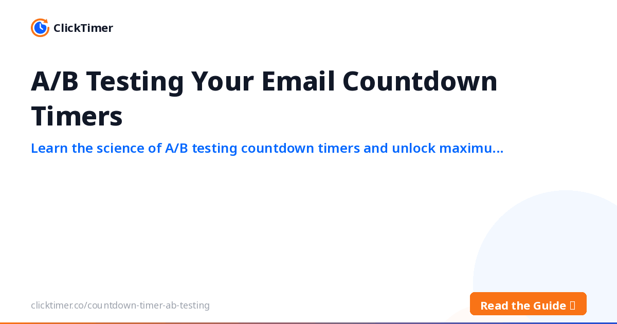 Tester vos comptes à rebours e-mail en A/B