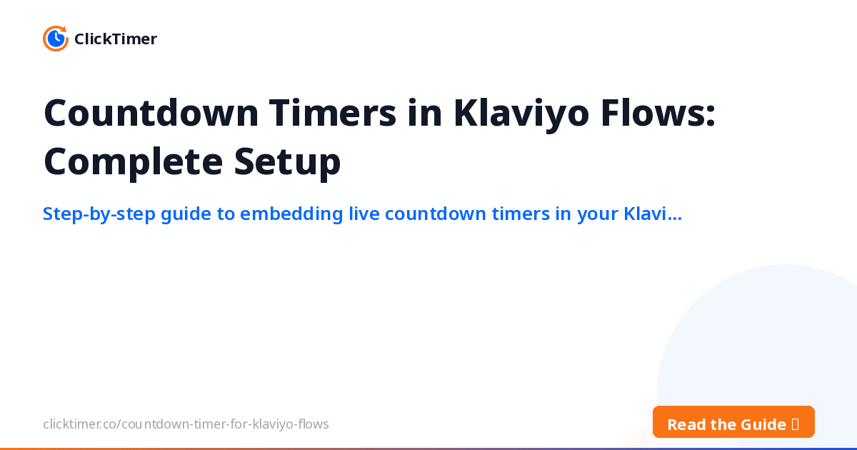 Comptes à rebours dans les flows Klaviyo : configuration complète