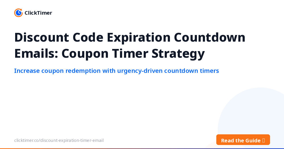 E-mails d'expiration de code promo avec compte à rebours : stratégie de timer pour coupons