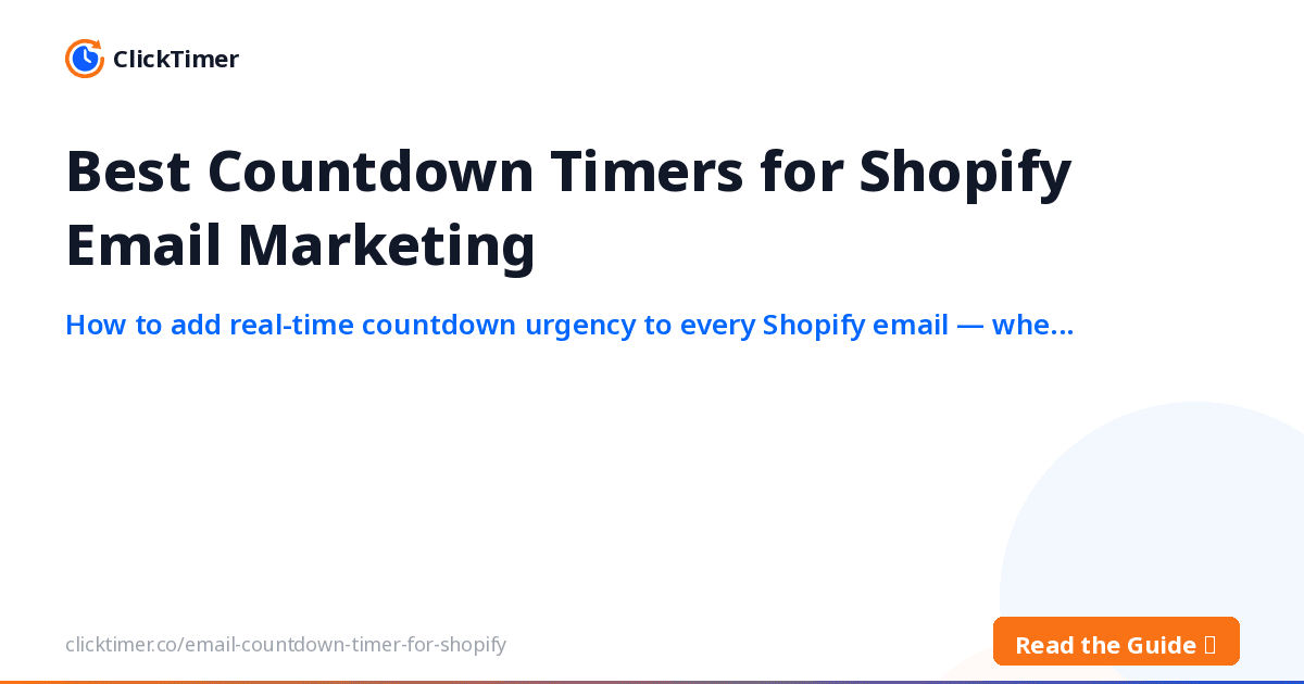Meilleurs comptes à rebours pour l'e-mail marketing Shopify