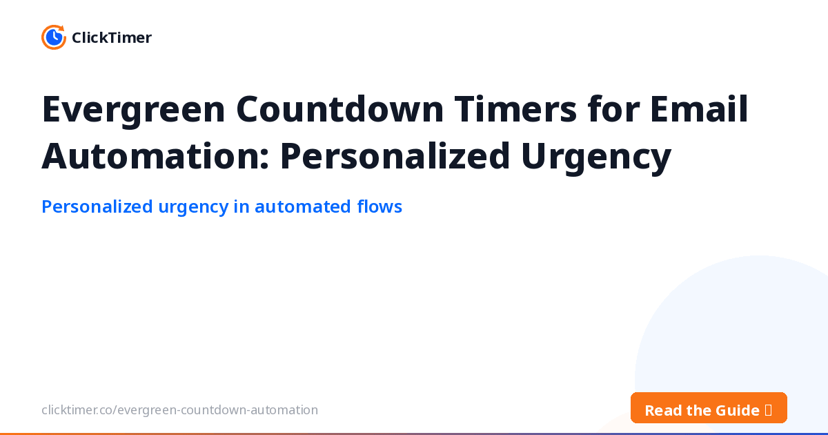 Timers evergreen pour l'automatisation e-mail : une urgence personnalisée