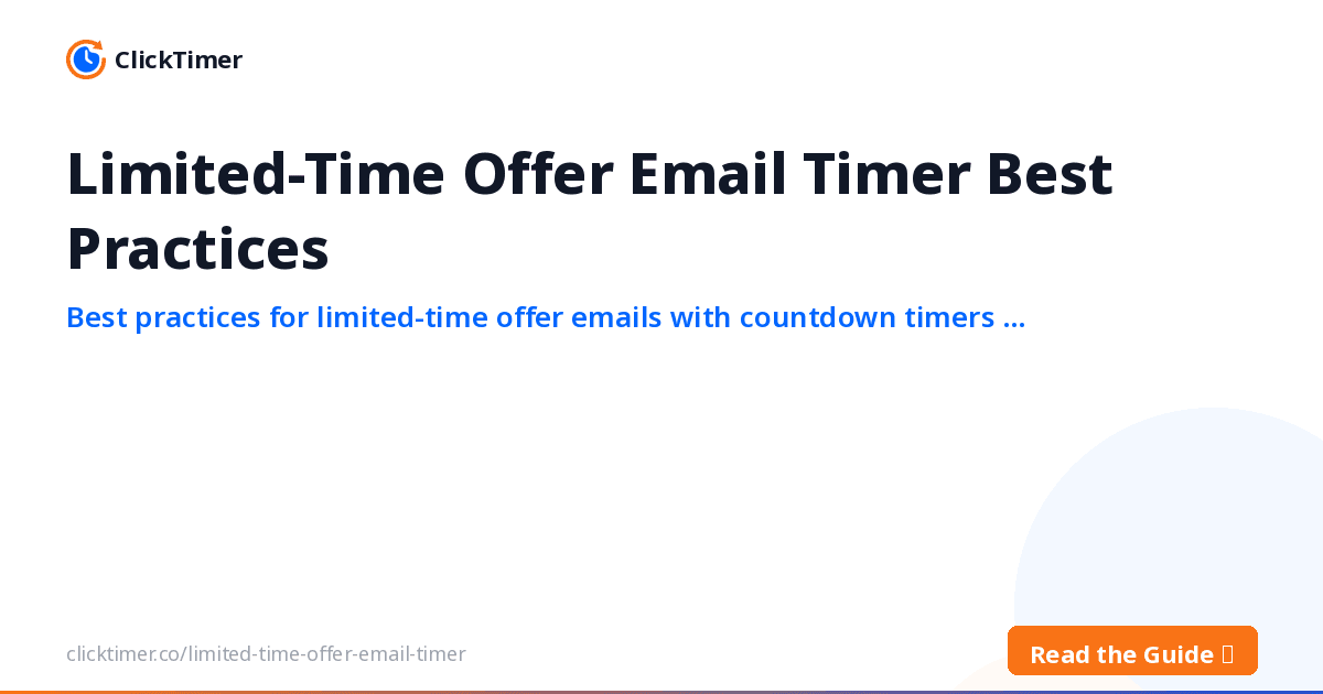 Bonnes pratiques des timers pour les offres à durée limitée