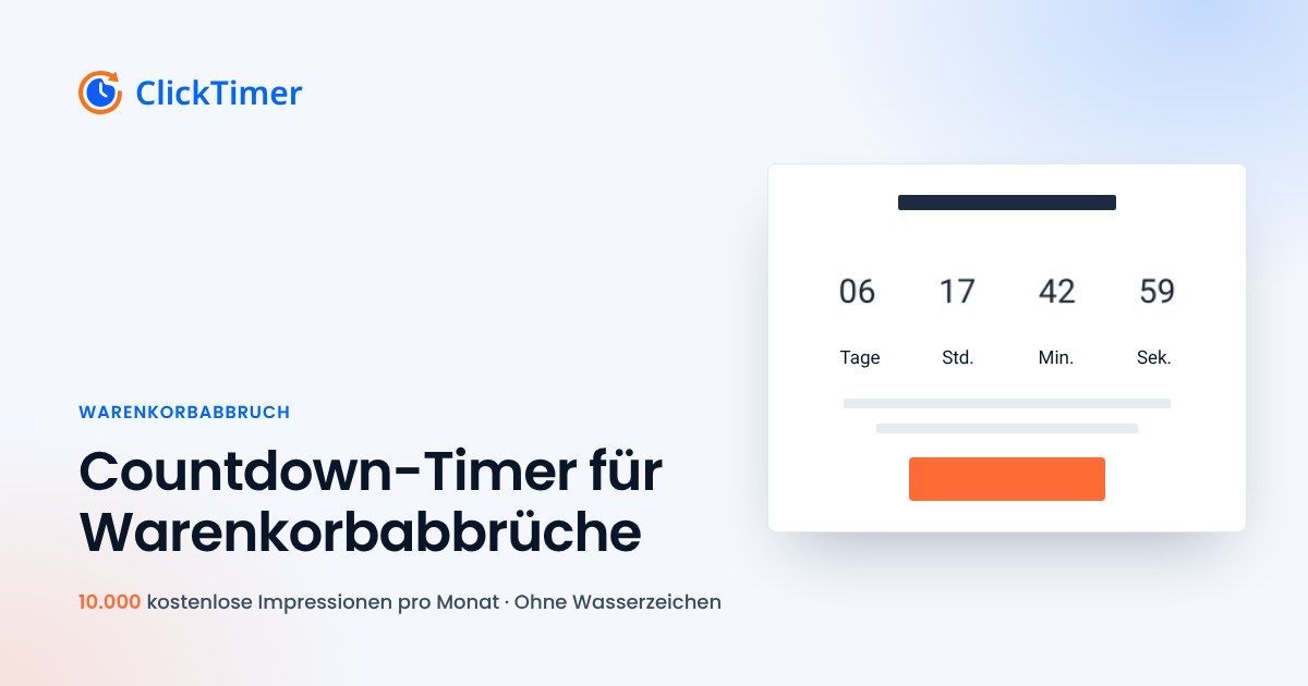 Countdown-Timer für Warenkorbabbrecher: mehr Umsatz aus verlorenen Verkäufen zurückholen