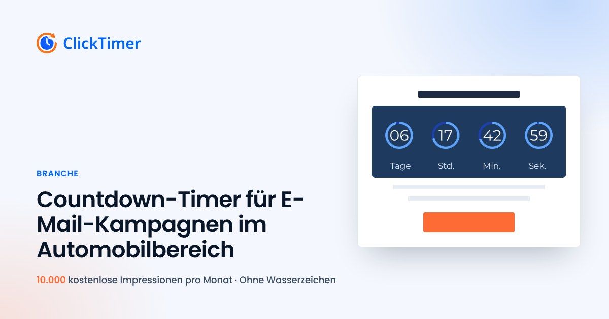 Countdown-Timer für E-Mail-Kampagnen im Automobilbereich