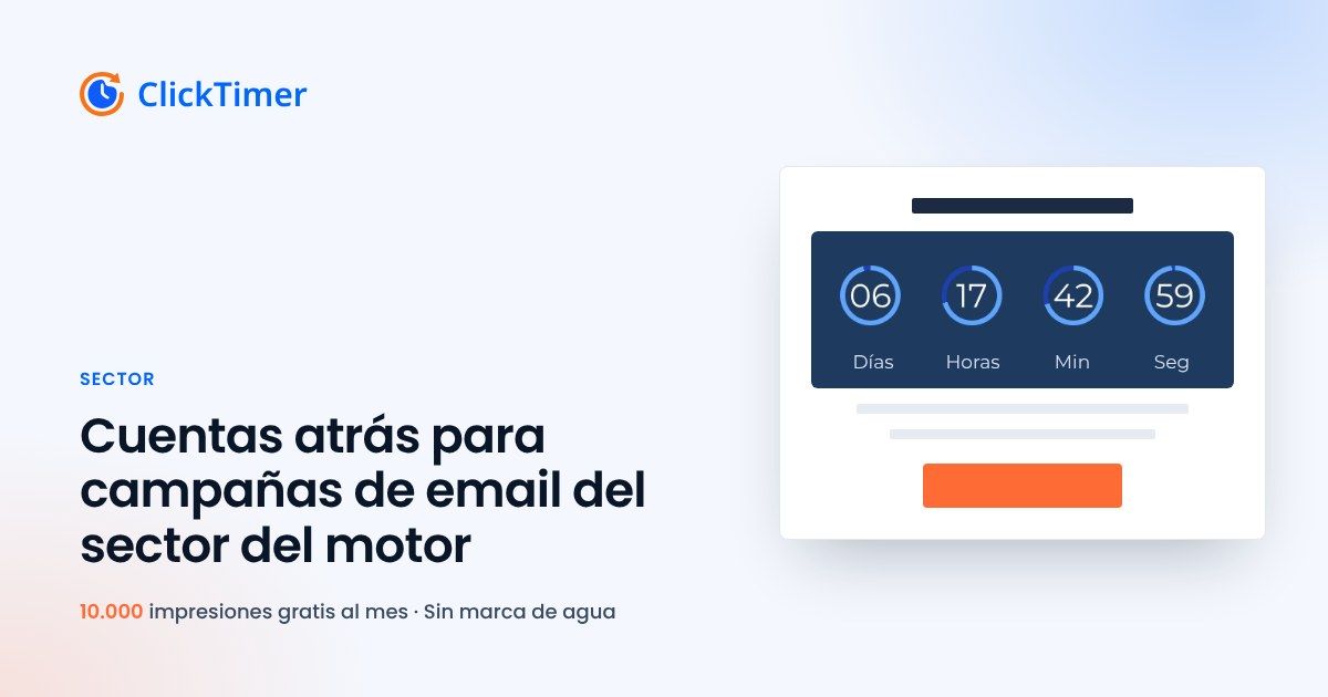 Cuentas atrás para campañas de email del sector del motor