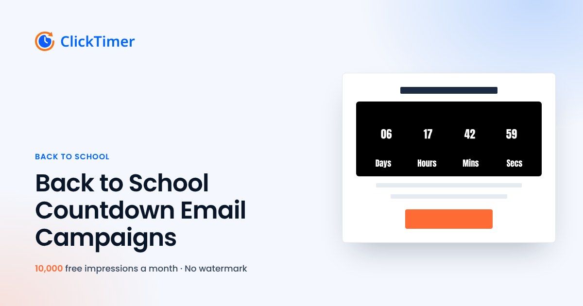 Back to School Countdown Email Campaigns