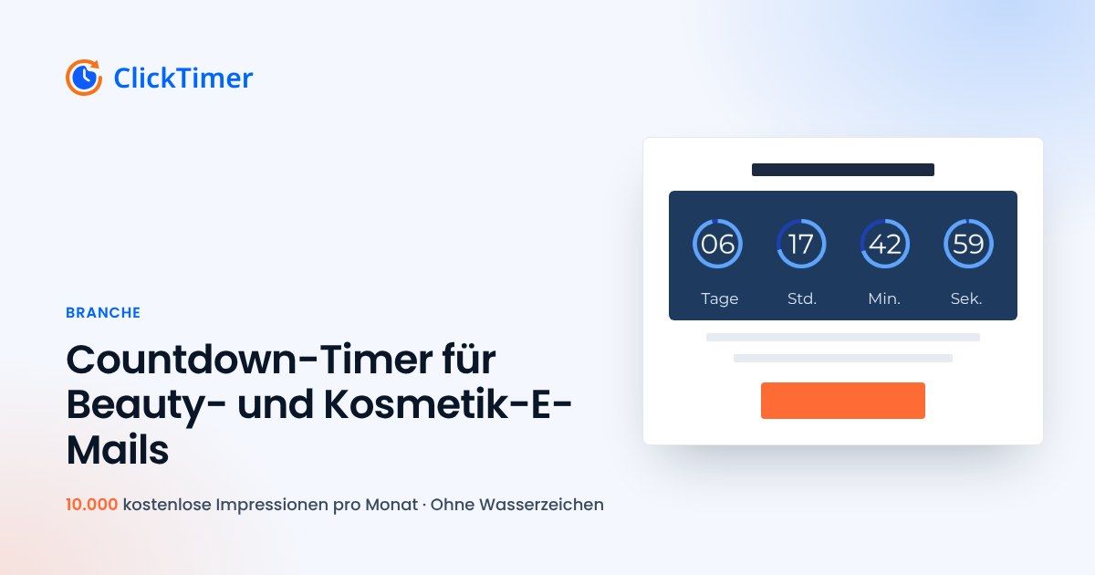 Countdown-Timer für Beauty- und Kosmetik-E-Mails