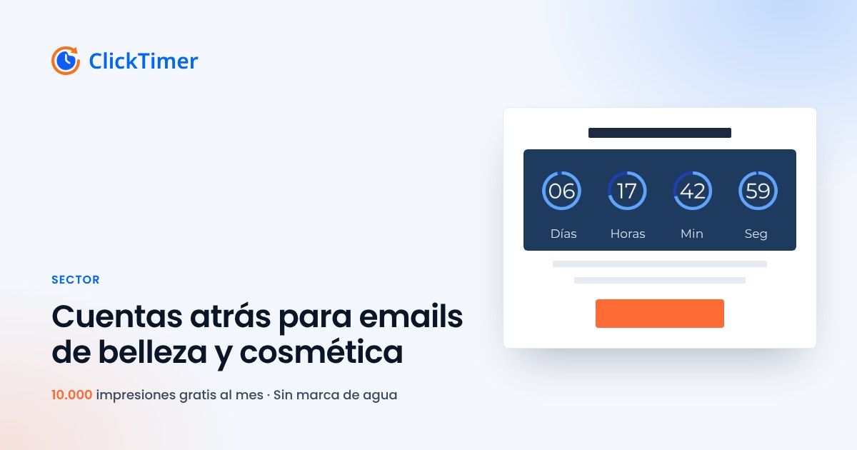 Cuentas atrás para emails de belleza y cosmética