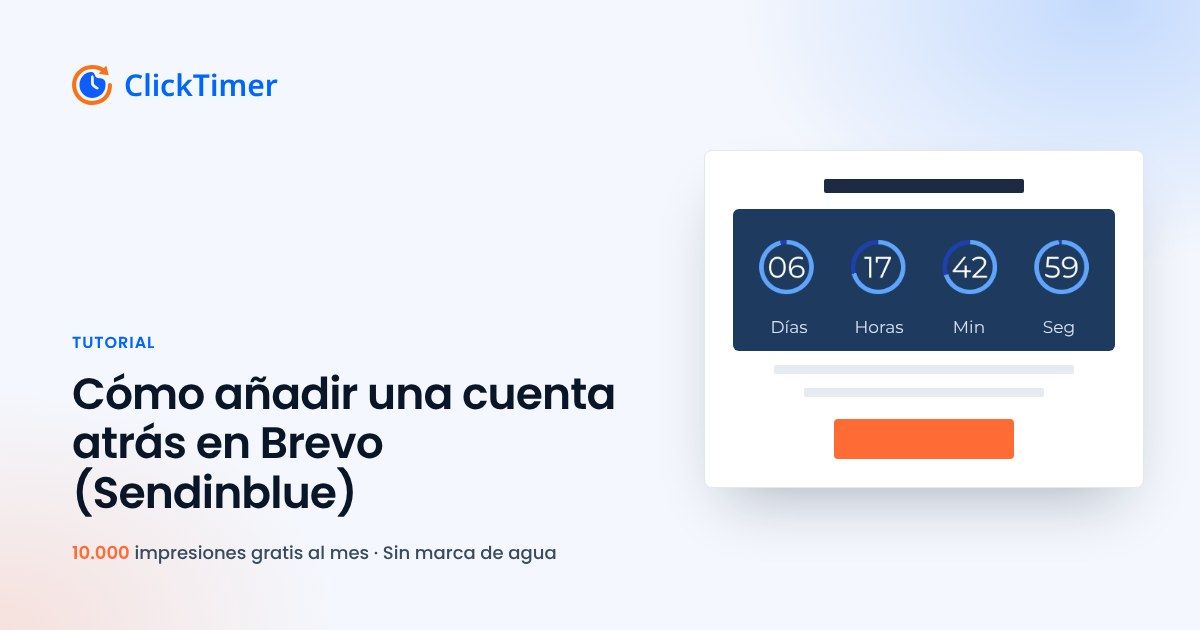 Cómo añadir una cuenta atrás en Brevo (Sendinblue)