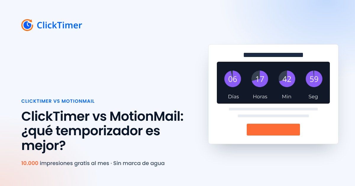 ClickTimer vs MotionMail: ¿qué temporizador es mejor?