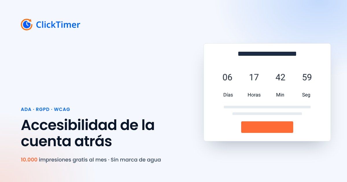 Guía de accesibilidad y cumplimiento de cuentas atrás: ADA, RGPD, WCAG