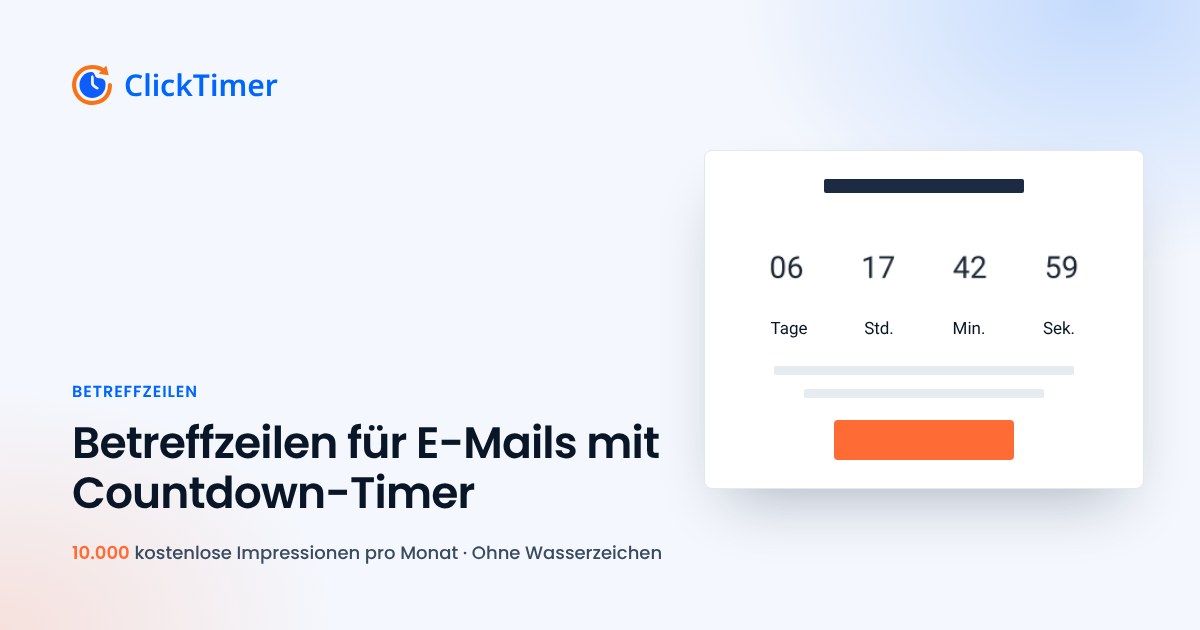Betreffzeilen für E-Mails mit Countdown-Timer