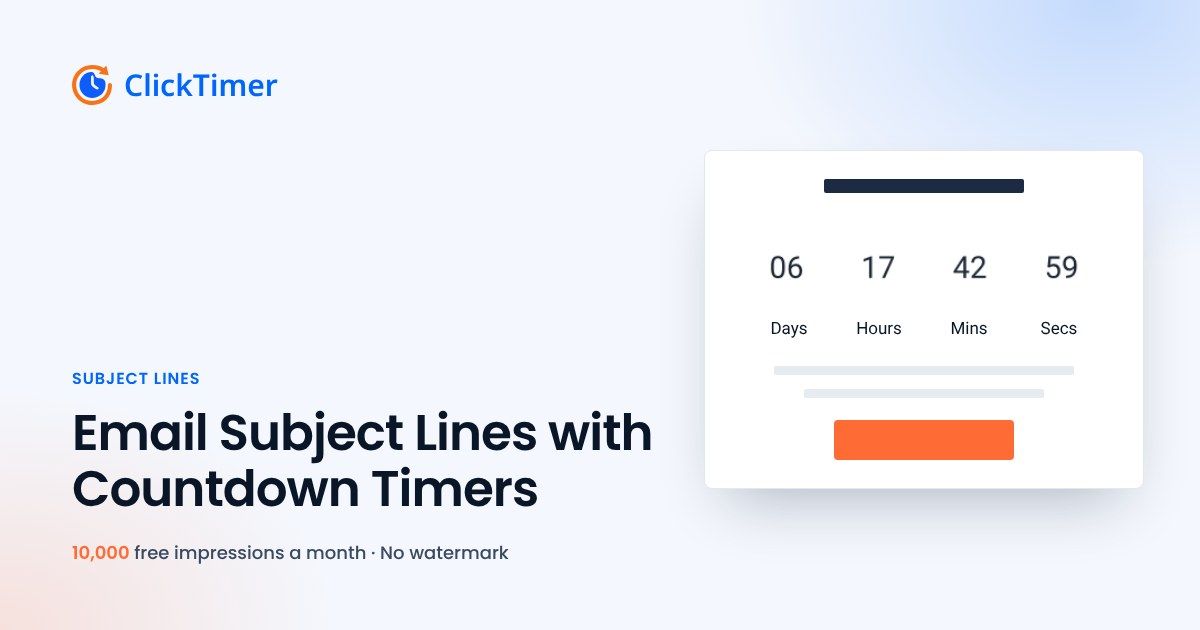Email Subject Lines with Countdown Timers