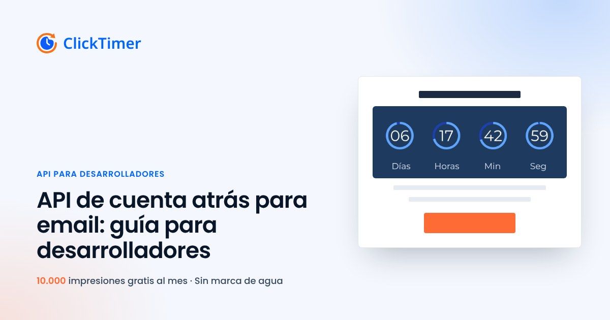 API de cuenta atrás para email: guía para desarrolladores