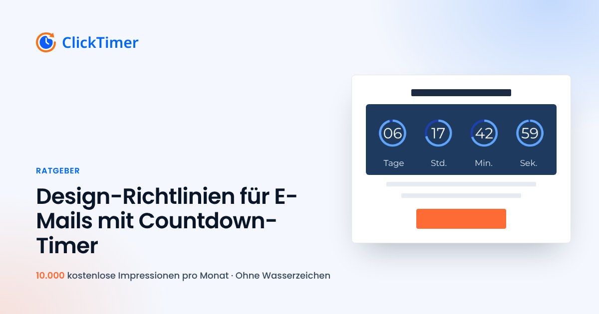Design-Richtlinien für E-Mails mit Countdown-Timer