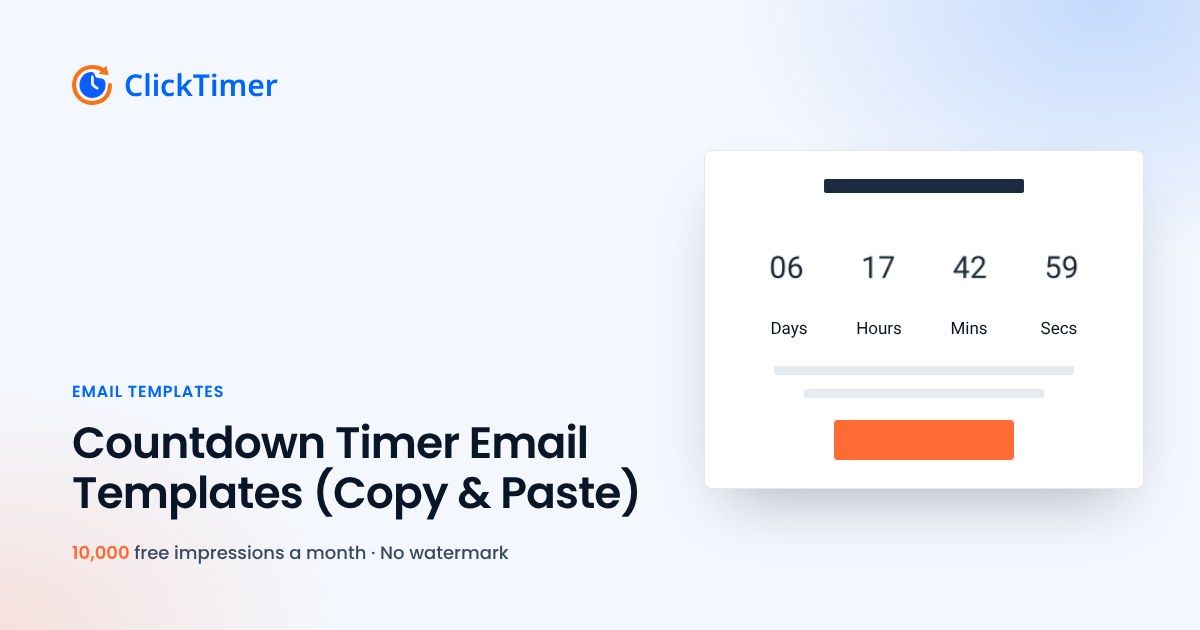 Countdown Timer Email Templates (Copy & Paste)