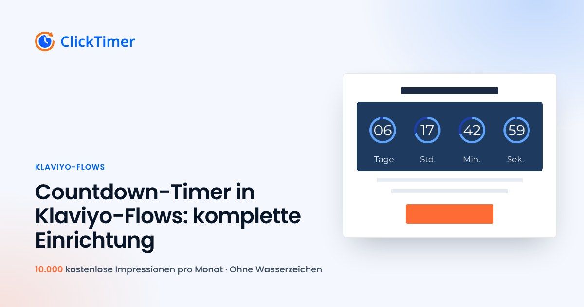 Countdown-Timer in Klaviyo-Flows: komplette Einrichtung
