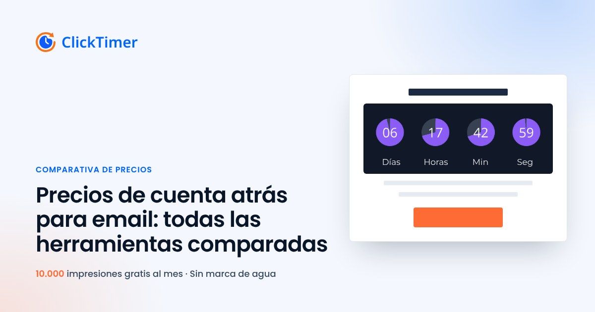 Precios de cuentas atrás: todas las herramientas comparadas