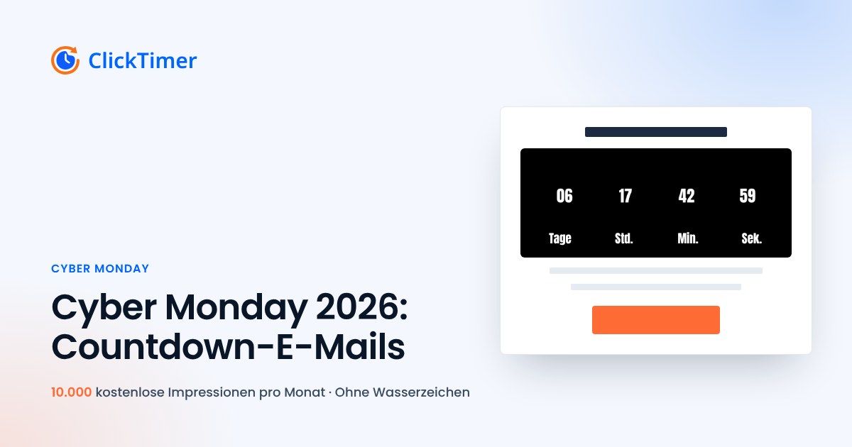 Cyber-Monday-E-Mail-Kampagnen mit Countdown-Timer