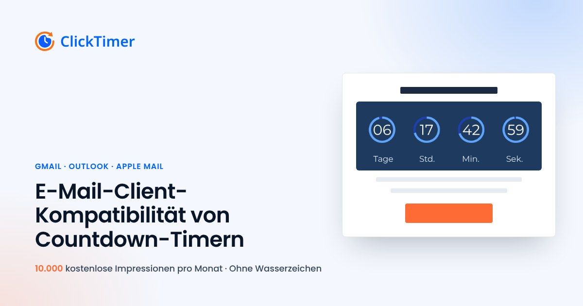 Kompatibilität von Countdown-Timern mit E-Mail-Clients