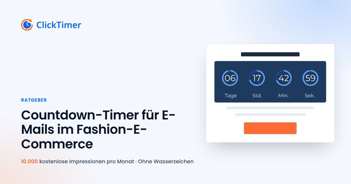 Countdown-Timer für E-Mails im Fashion-E-Commerce