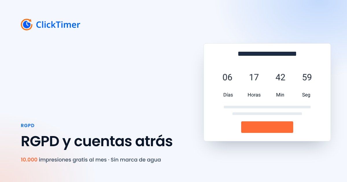 Cumplimiento del RGPD en las cuentas atrás para email