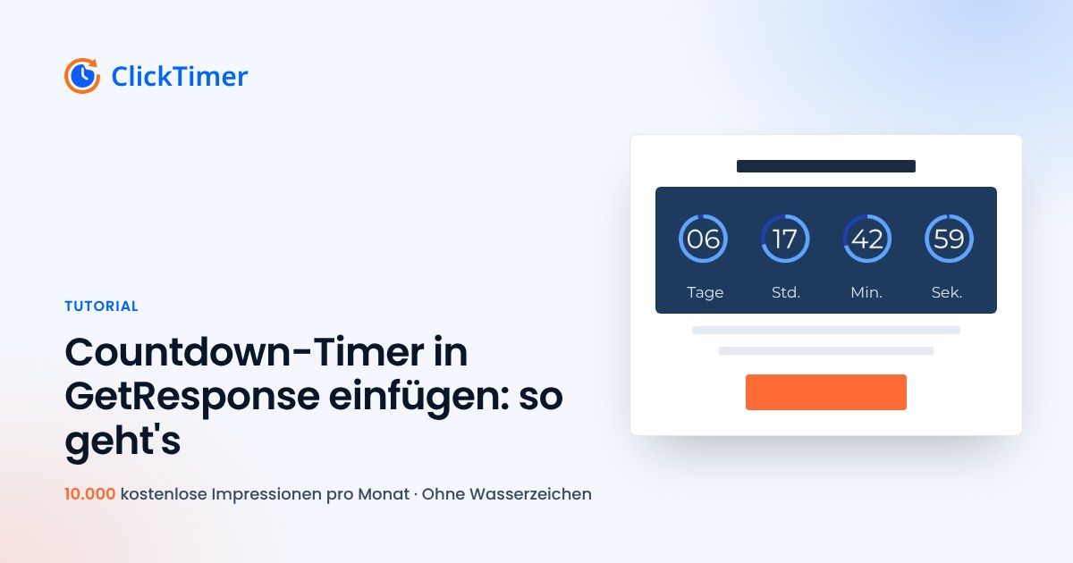 Countdown-Timer in GetResponse einfügen: so geht's