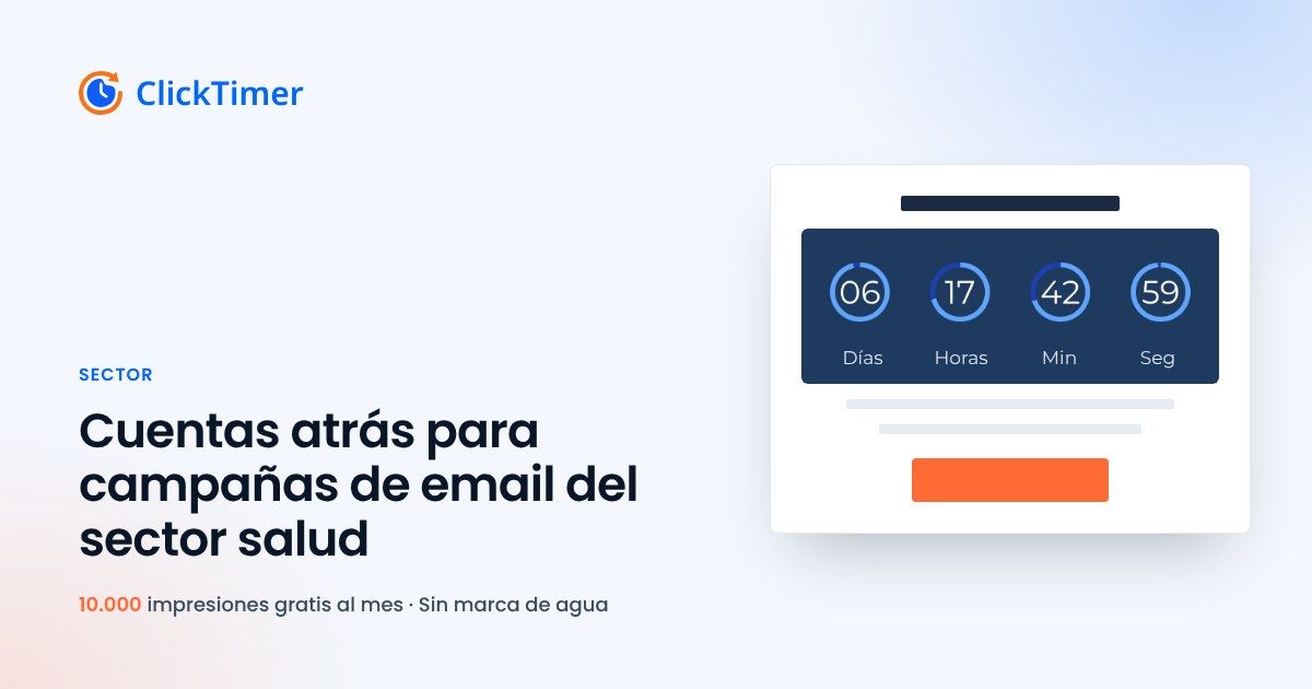Cuentas atrás para campañas de email del sector salud