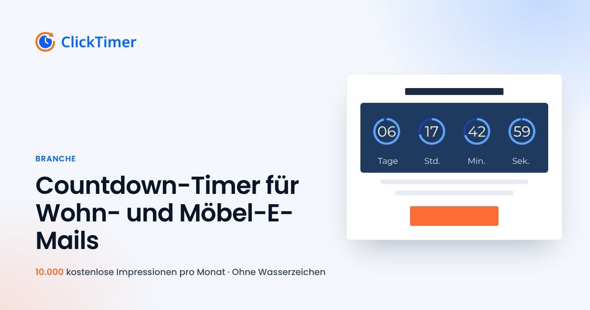 Countdown-Timer für Wohn- und Möbel-E-Mails