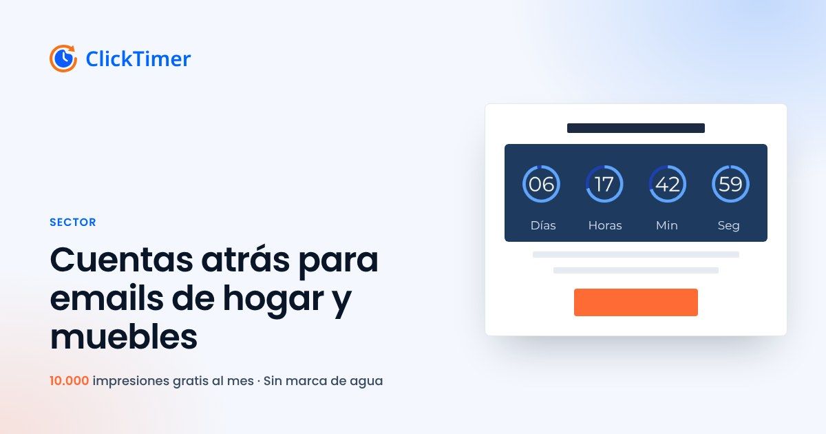 Cuentas atrás para emails de hogar y muebles