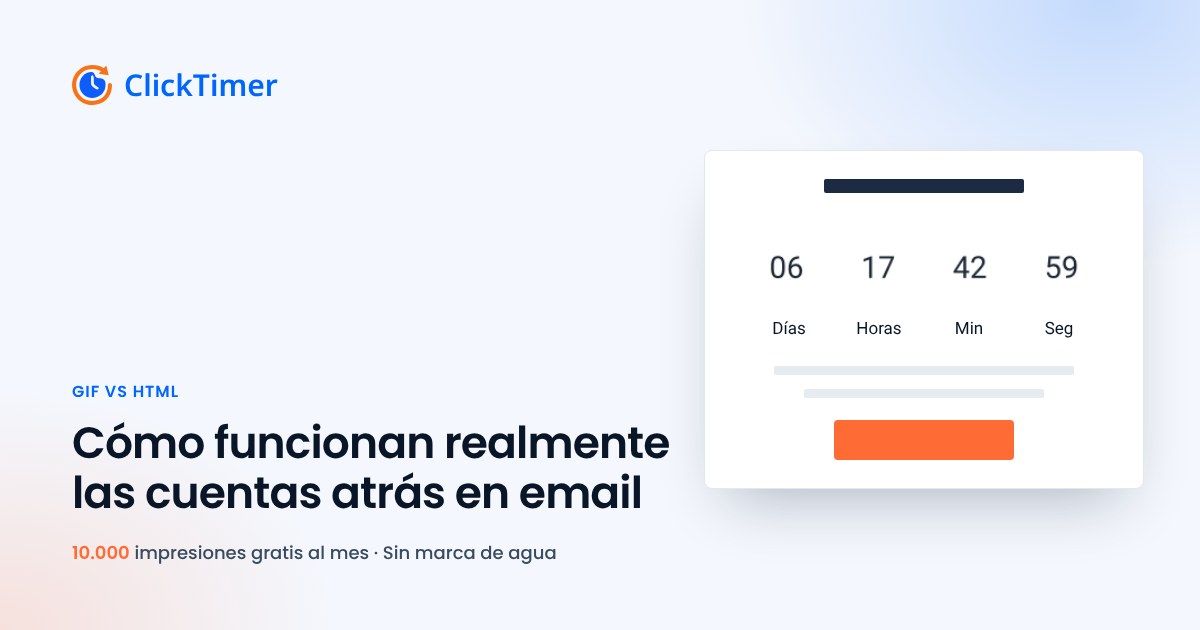 Cómo funcionan las cuentas atrás en el email (GIF frente a HTML)