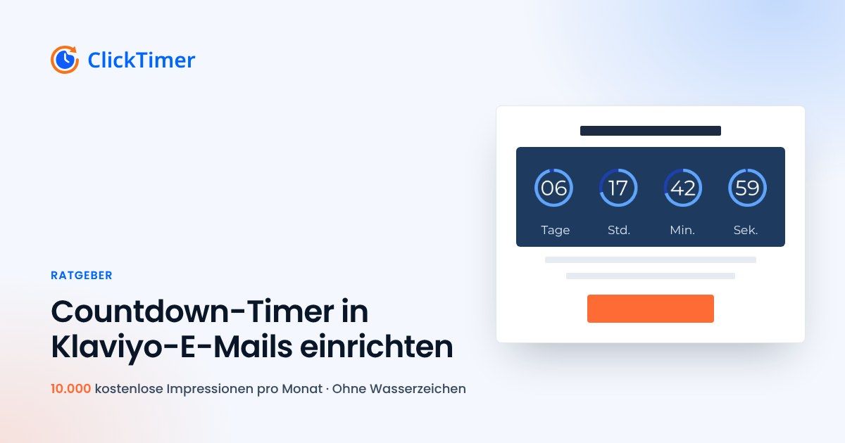 Countdown-Timer in Klaviyo-E-Mails einrichten
