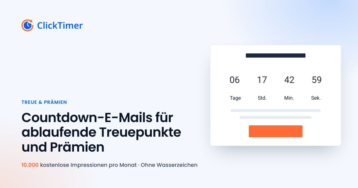 Countdown-E-Mails zum Ablauf von Treuepunkten