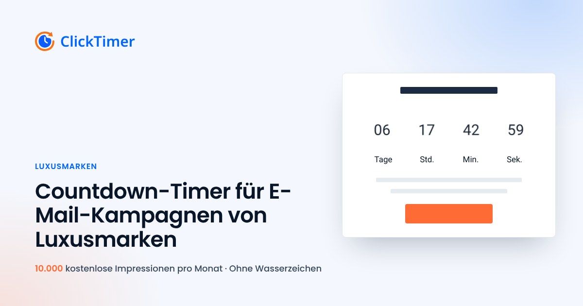 Countdown-Timer für E-Mail-Kampagnen von Luxusmarken