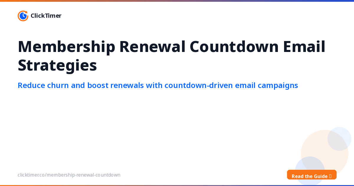 Stratégies d'e-mails de renouvellement d'adhésion avec compte à rebours