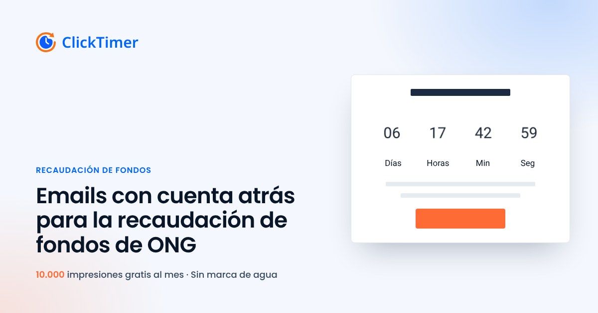 Emails con cuenta atrás para la captación de fondos de ONG