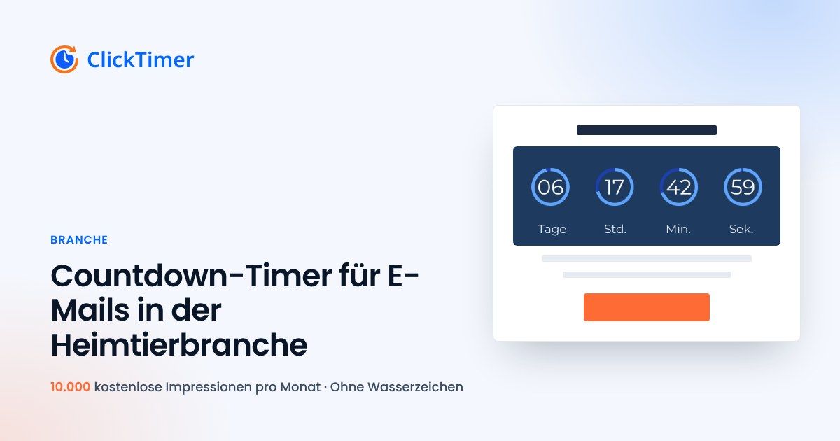 Countdown-Timer für E-Mails in der Heimtierbranche