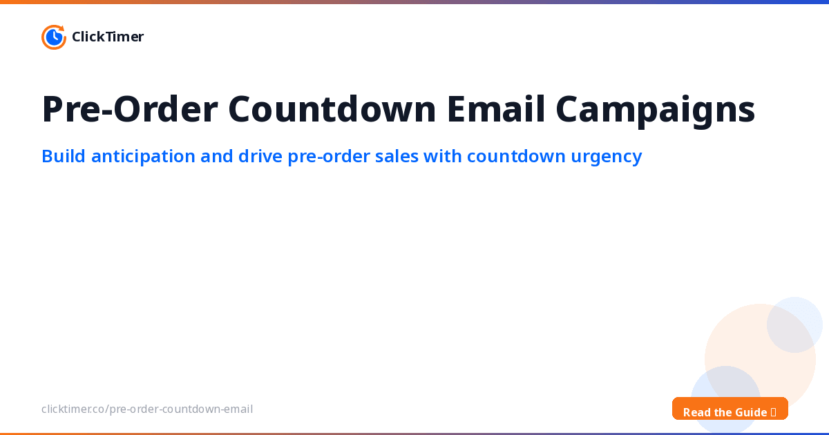 Campagnes e-mail de précommande avec compte à rebours
