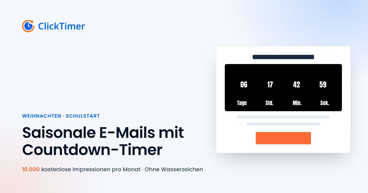 Saisonale Countdown-E-Mails: Strategie für Feiertage und jährliche Sales