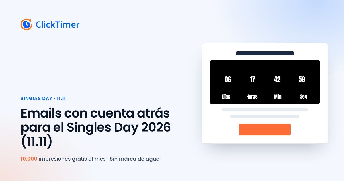 Estrategias de email con cuenta atrás para el Singles Day (11.11)