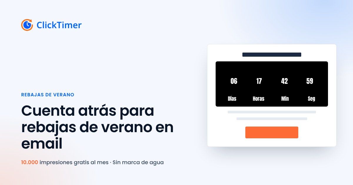Campañas de email de rebajas de verano con cuenta atrás