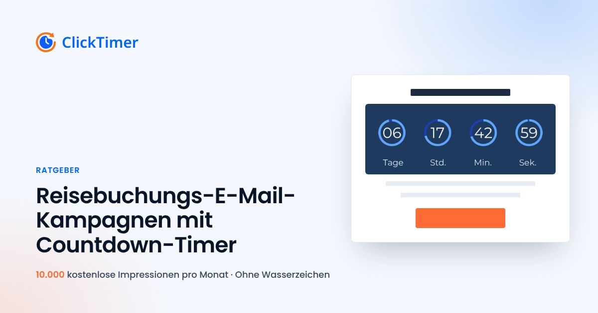 Reisebuchungs-E-Mail-Kampagnen mit Countdown-Timer