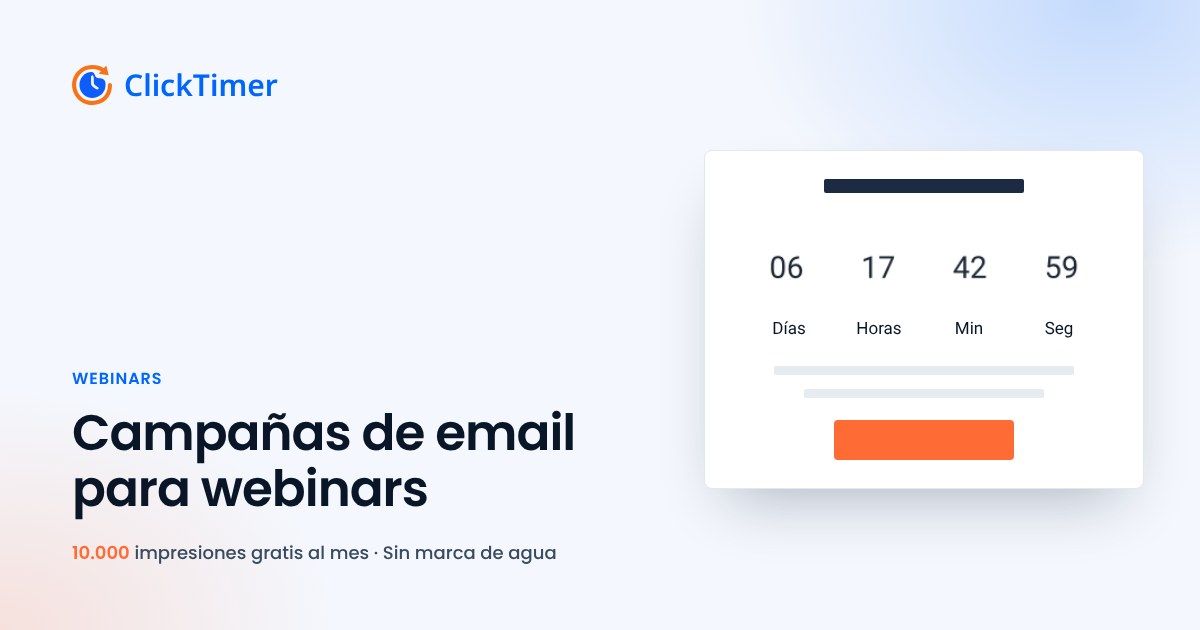 Campañas de email para webinars con cuenta atrás