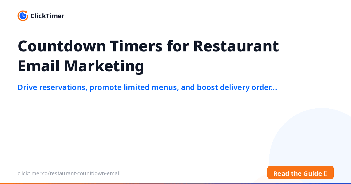 Comptes à rebours pour l'e-mail marketing des restaurants