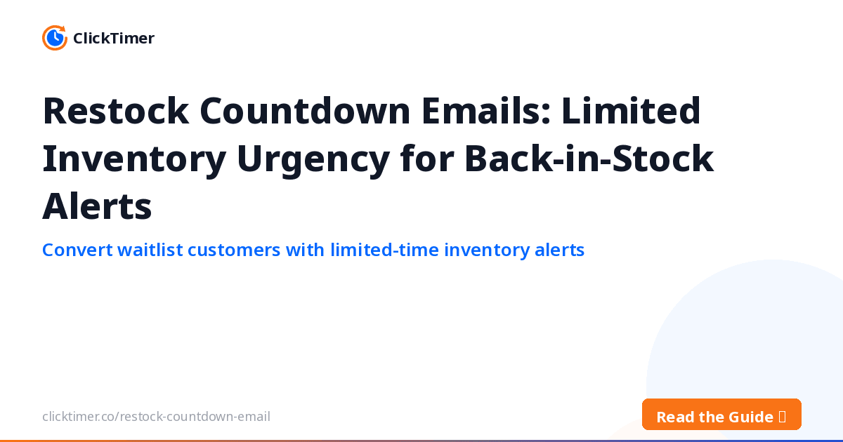 E-mails de réassort avec compte à rebours : l'urgence des stocks limités pour les alertes de retour en stock