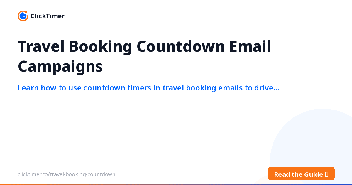 Campagnes e-mail de réservation de voyages avec compte à rebours