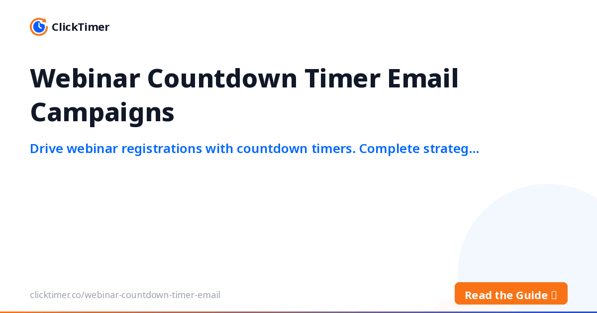 Campagnes e-mail de webinar avec compte à rebours